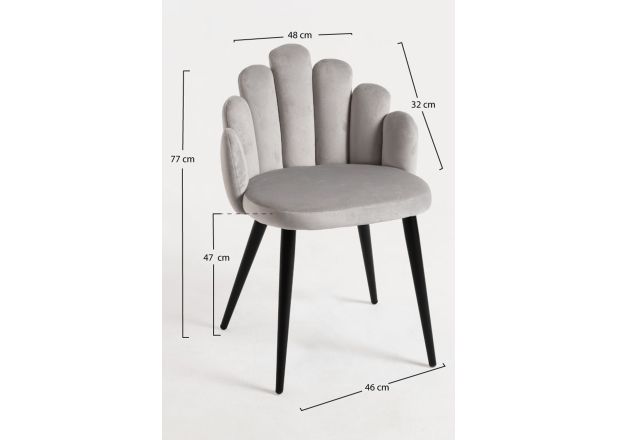 Silla Hanpe Terciopelo Patas Negras
