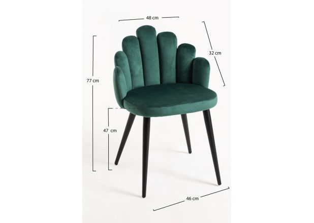 Silla Hanpe Terciopelo Patas Negras