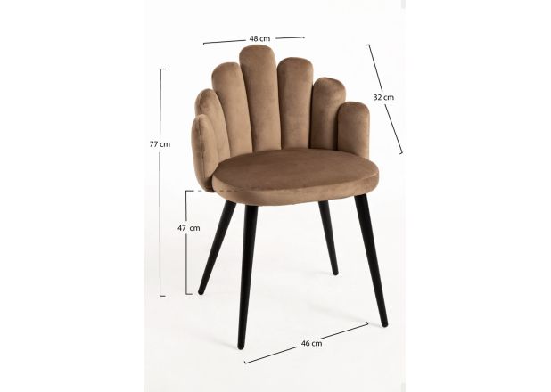 Silla Hanpe Terciopelo Patas Negras