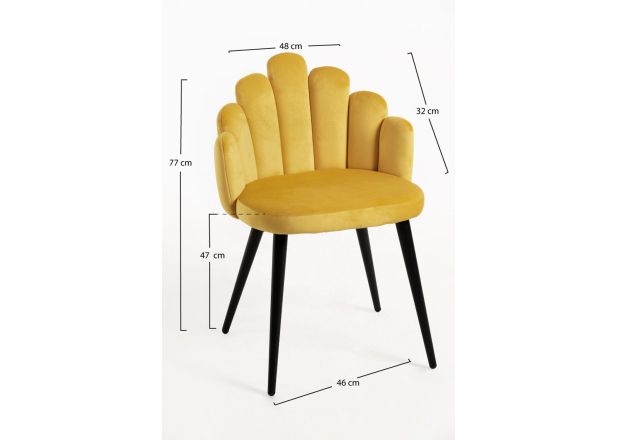 Silla Hanpe Terciopelo Patas Negras