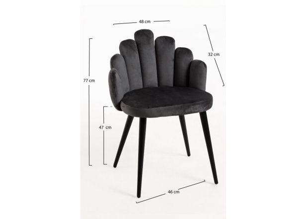 Silla Hanpe Terciopelo Patas Negras