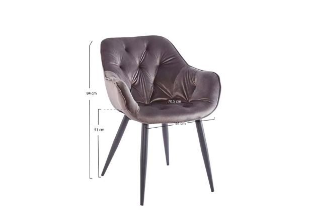 Silla Creta Black Terciopelo