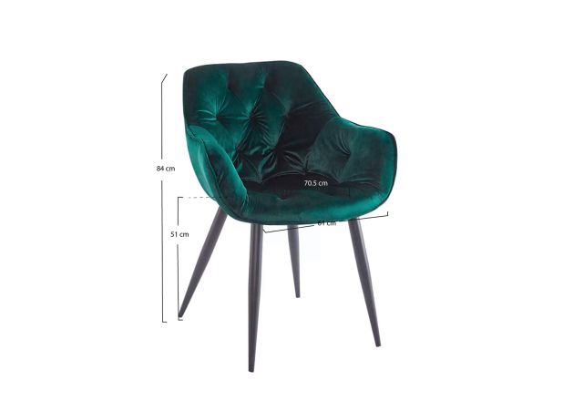 Silla Creta Black Terciopelo