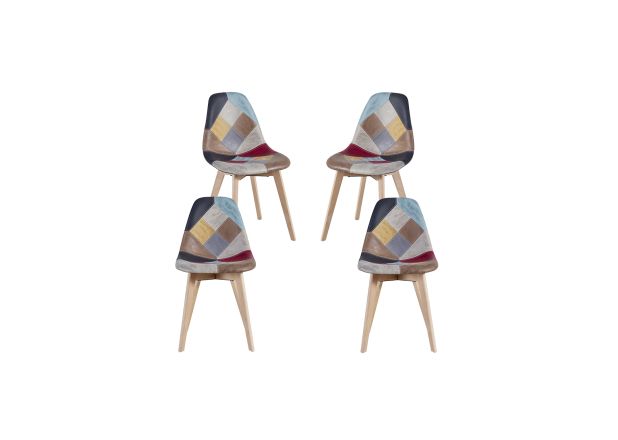 Pack 4 Sillas Nordi Patchwork Polipiel