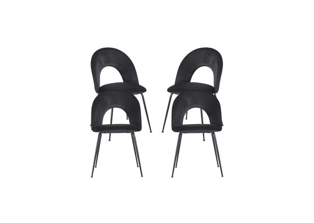 Pack 4 Sillas Wedan Black Terciopelo