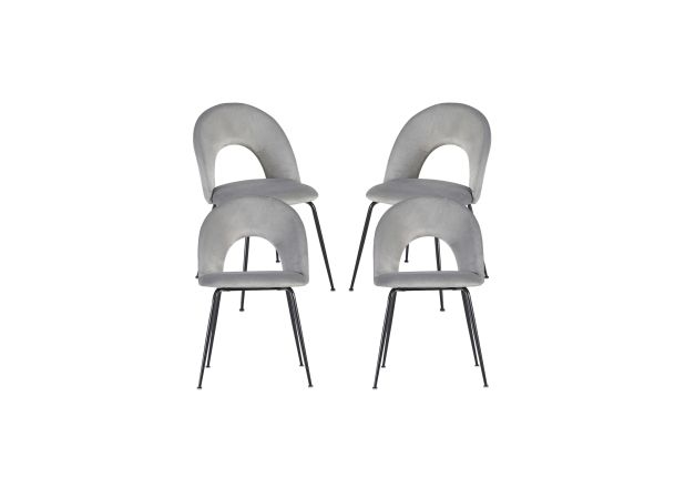 Pack 4 Sillas Wedan Black Terciopelo