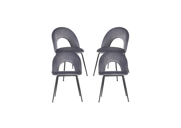 Pack 4 Sillas Wedan Black Terciopelo
