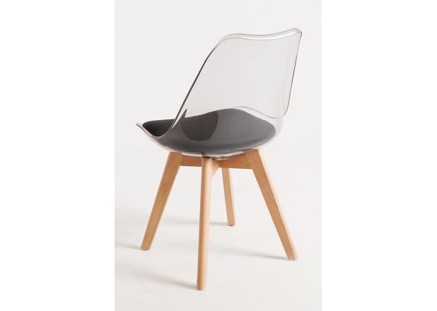 Pack 4 Sillas Mona Transparente Asiento
