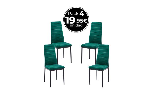Pack 4 Sillas Clever Terciopelo