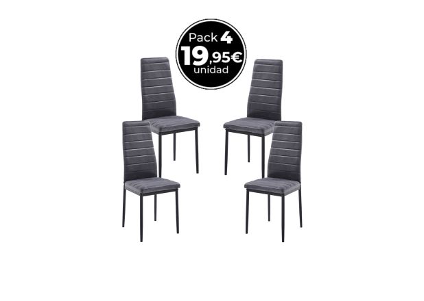 Pack 4 Sillas Clever Terciopelo