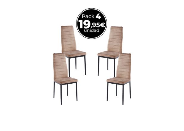 Pack 4 Sillas Clever Terciopelo