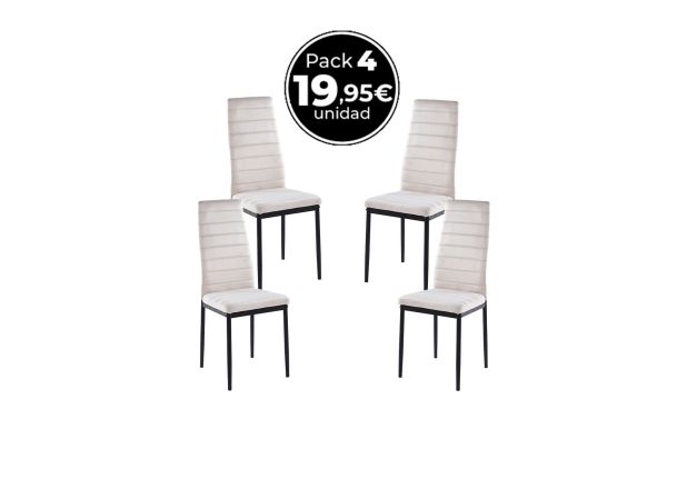 Pack 4 Sillas Clever Terciopelo