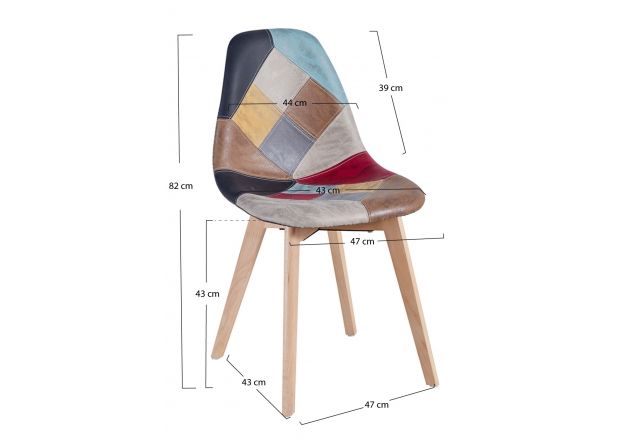 Silla Nordi Patchwork Polipiel