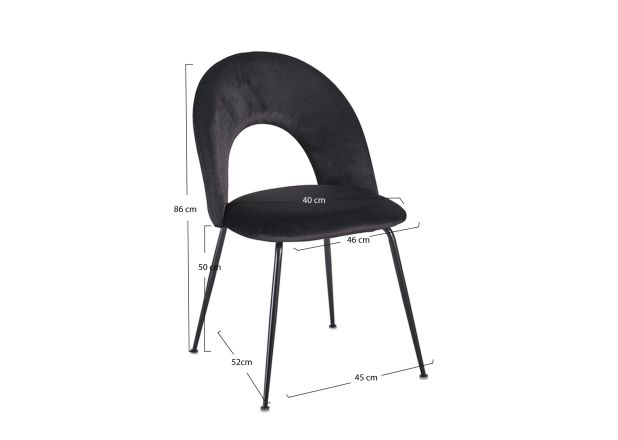 Silla Wedan Black Terciopelo