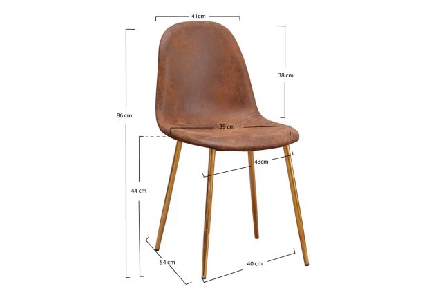 Silla Golden Leo Polipiel Marrón Vintage