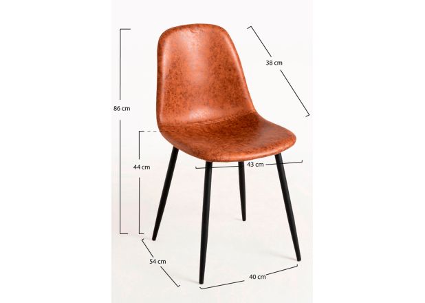 Silla Black Leo Polipiel Vintage