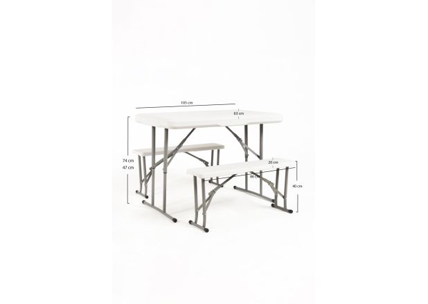 Conjunto Tolwa de mesa e bancos