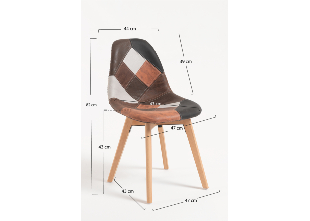 Silla Nordi Patchwork Polipiel