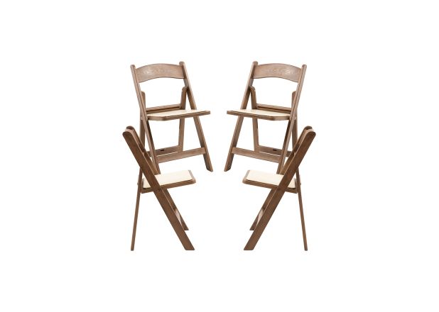 Pack 4 Sillas Laga Plegable con Cojín efecto Madera