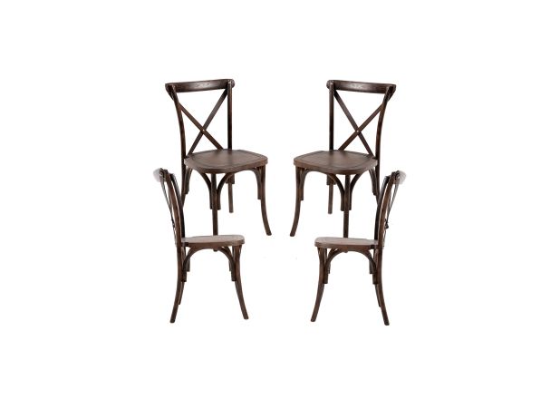 Pack 4 Sillas Cross Polipropileno efecto Madera