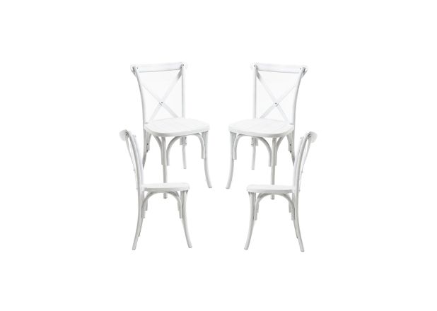 Pack 4 Sillas Cross Polipropileno efecto Madera
