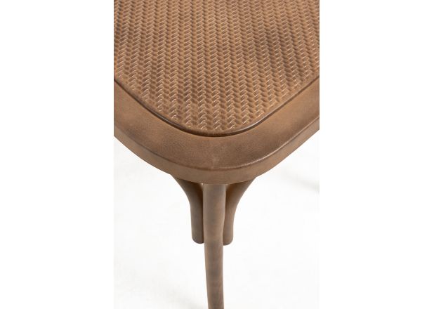 Pack de 4 Cadeiras Cross em polipropileno com efeito rattan e madeira