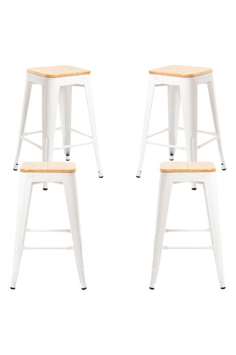 Pack 4 Taburetes Meyer Bajos Madera Natural - Packs Taburetes Bajos
