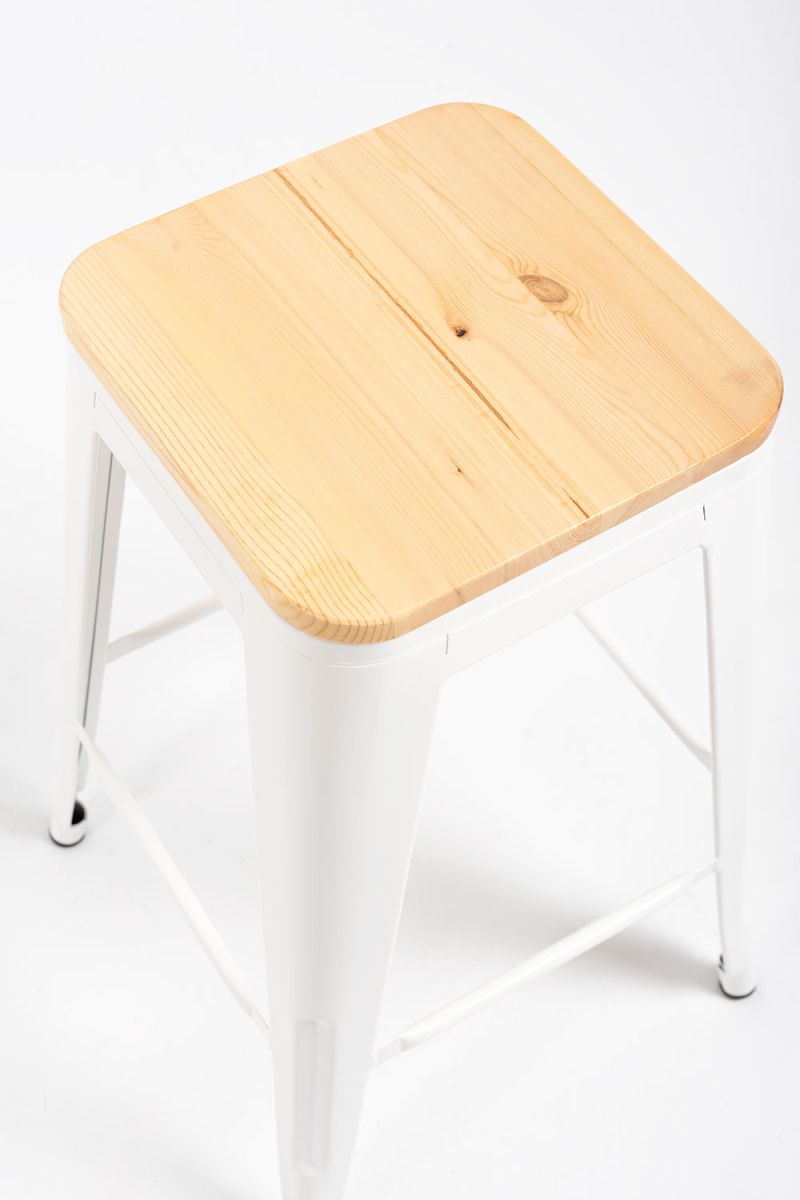 Pack 4 Taburetes Meyer Bajos Madera Natural - Packs Taburetes Bajos