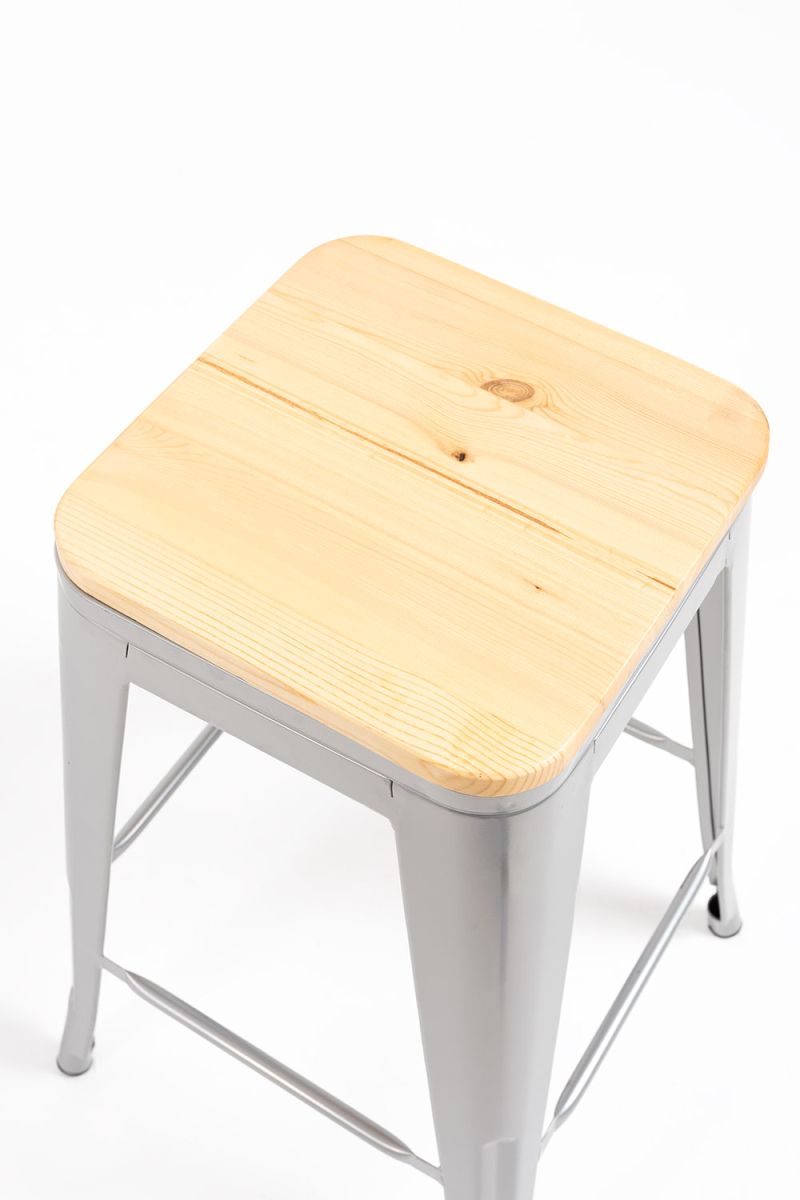 Pack 4 Taburetes Meyer Bajos Madera Natural - Packs Taburetes Bajos