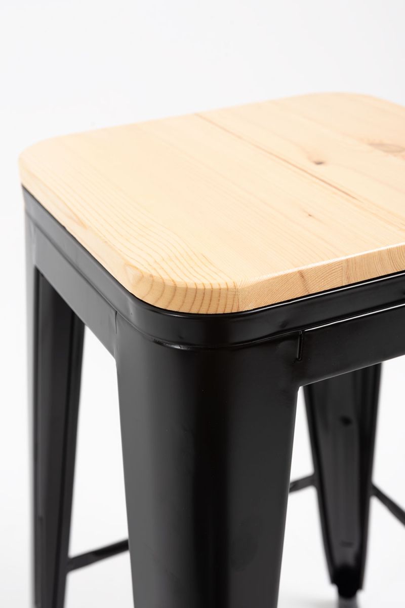 Pack 4 Taburetes Meyer Bajos Madera Natural - Packs Taburetes Bajos