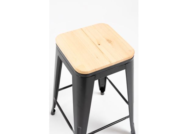 Pack 4 Taburetes Meyer Bajos Madera Natural - Packs Taburetes Bajos
