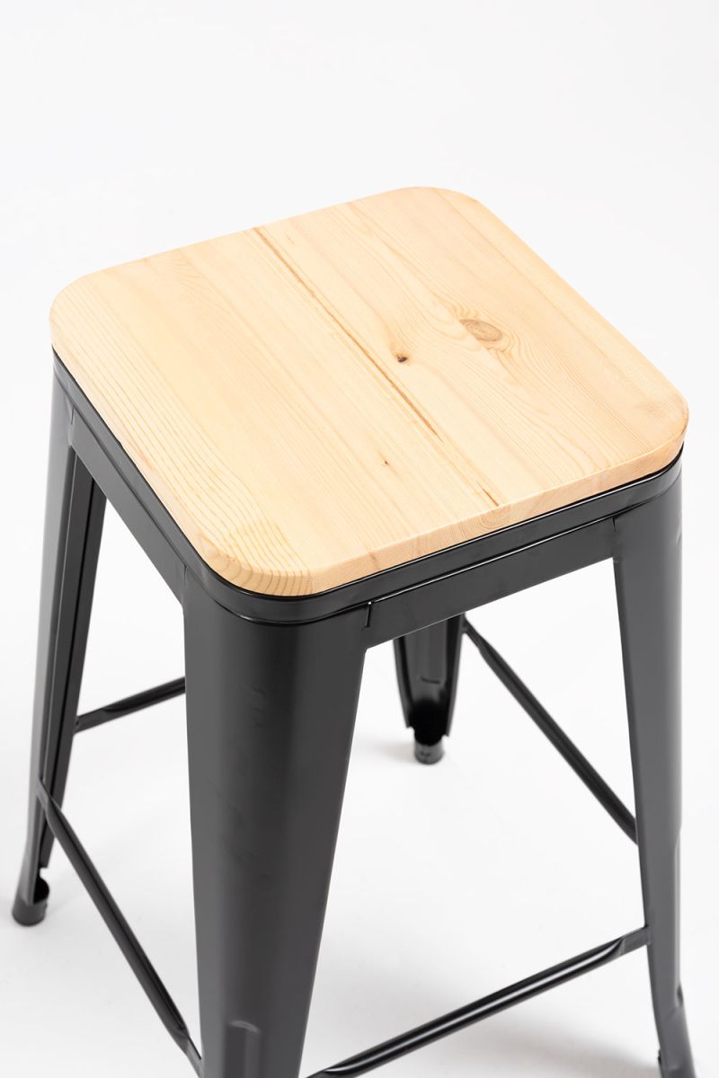 Pack 4 Taburetes Meyer Bajos Madera Natural - Packs Taburetes Bajos