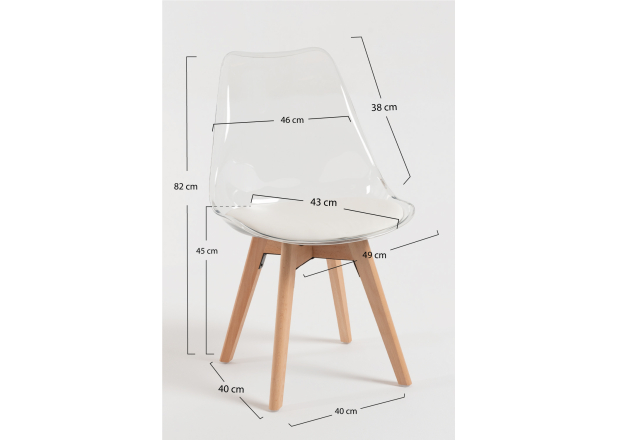 Silla Mona Transparente Asiento