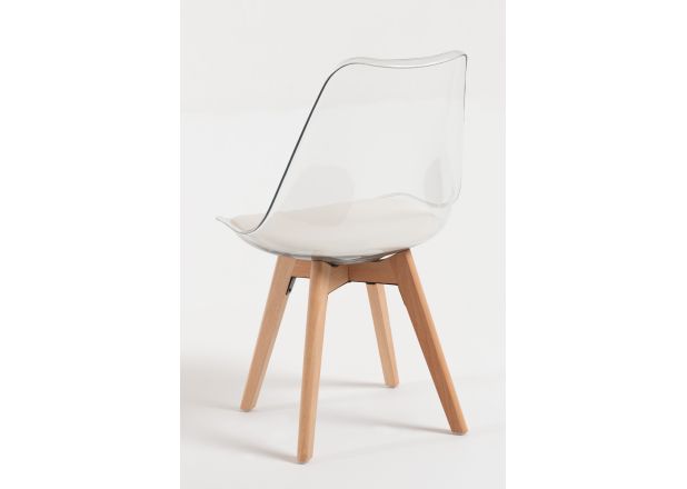 Pack 4 Sillas Mona Transparente Asiento