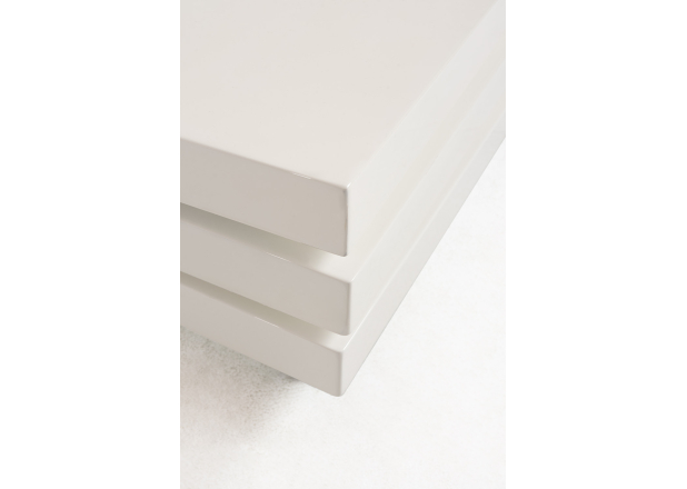 Mesa de centro Vemu Tripla Prateleira Branco
