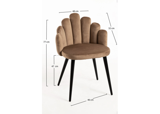 Pack 4 Sillas Hanpe Terciopelo Patas Negras
