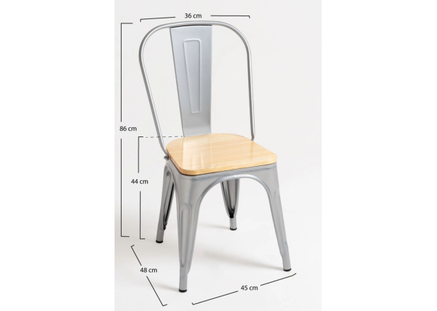 Pack 4 Sillas Meyer Madera Natural