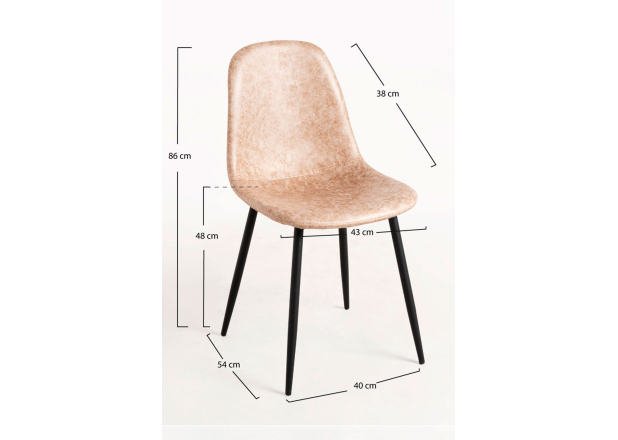 Pack 4 Sillas Black Leo Polipiel