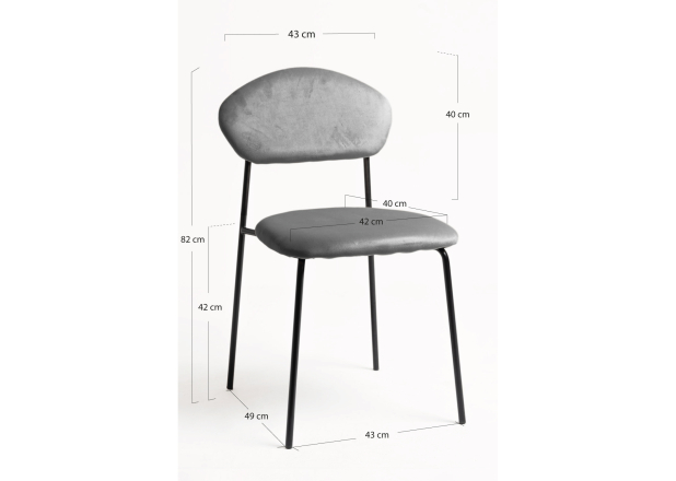 Silla Ronsi Black Terciopelo