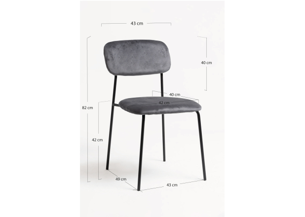 Silla Suvi Black Terciopelo