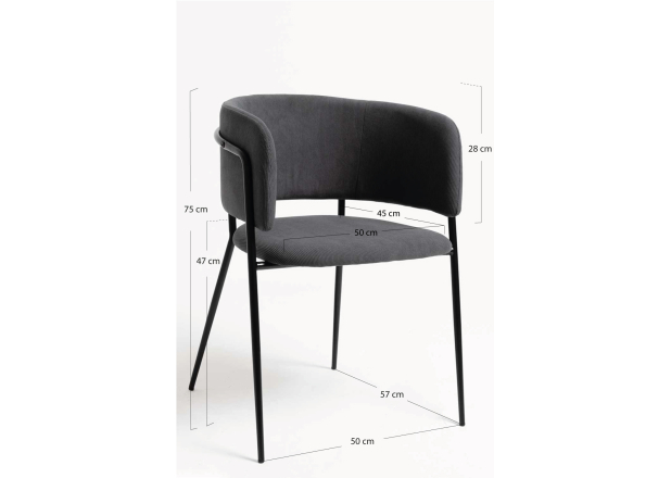 Silla Niel Black Terciopelo