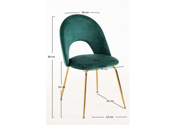 Pack 4 Sillas Wedan Gold Terciopelo
