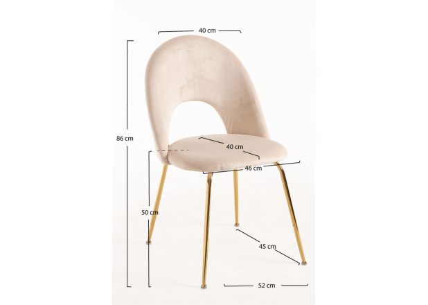 Pack 4 Sillas Wedan Gold Terciopelo