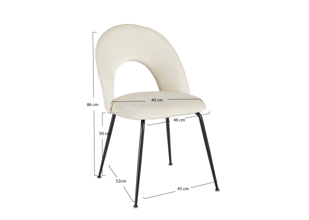 Pack 4 Sillas Wedan Black Terciopelo