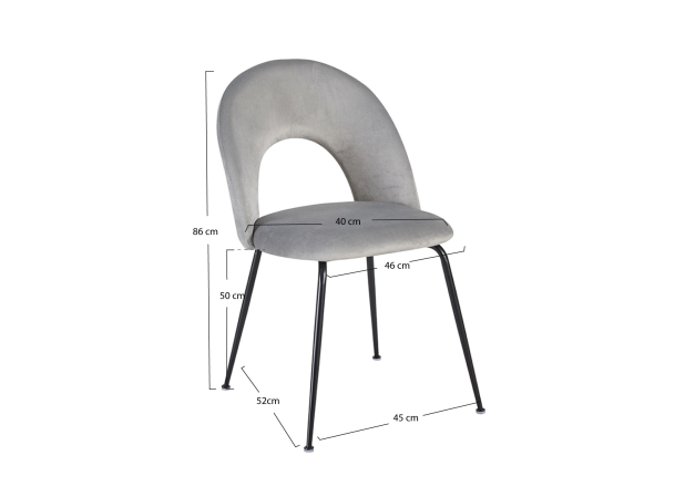 Pack 4 Sillas Wedan Black Terciopelo