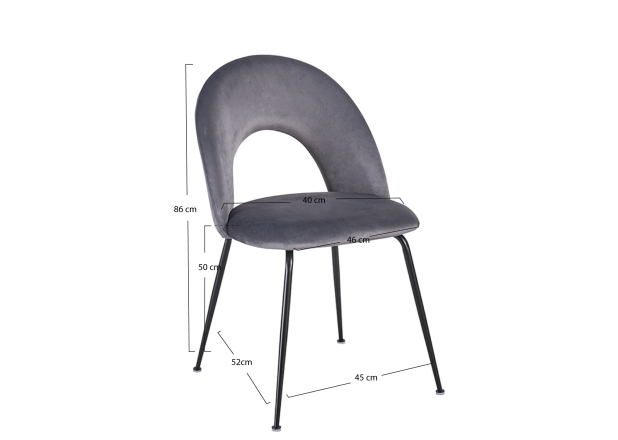 Pack 4 Sillas Wedan Black Terciopelo