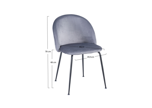 Pack 4 Sillas Black Nilda Terciopelo