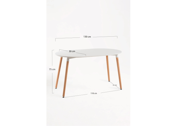 Mesa Nera Ovalada