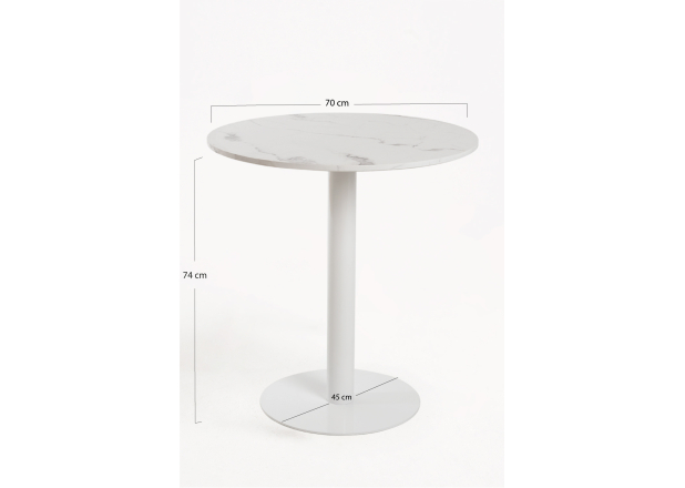 Mesa Roffi Redonda 70cm Blanca