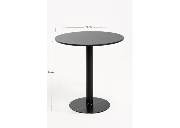 Mesa Roffi Redonda 70cm Negra